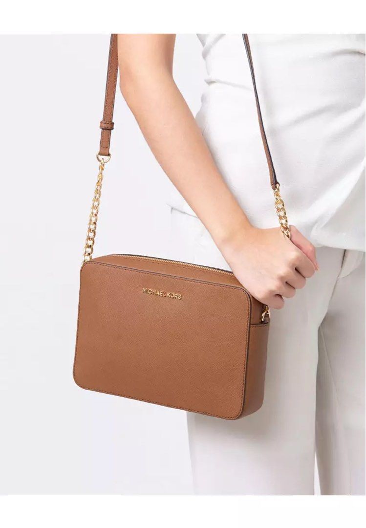 Michael Kors MK Jet Set Travel Large Luggage Brown Crossbody. Women s Fashion Bags Wallets Cross body Bags on Carousell
