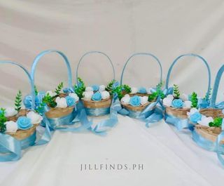 Mini Flower Basket Bouquet for Flower Girl Kids made of Bamboo