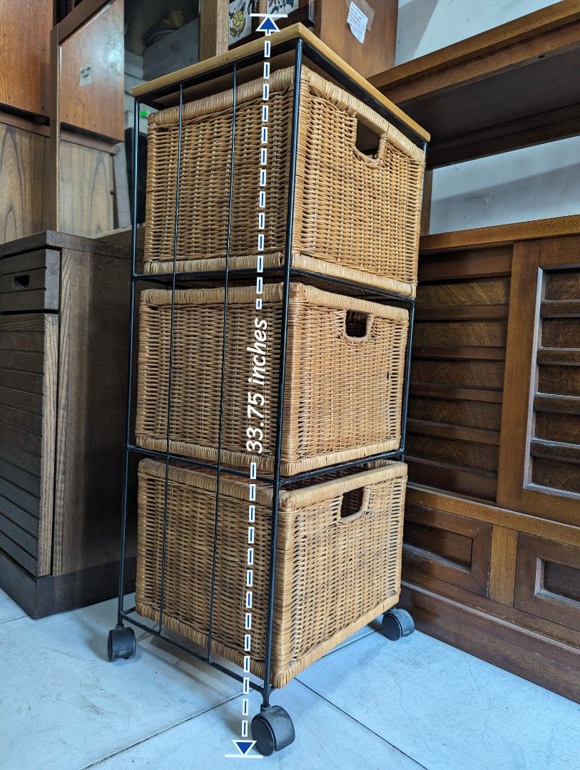 Minimalist Rattan Storage Drawers, Furniture & Home Living, Office ...