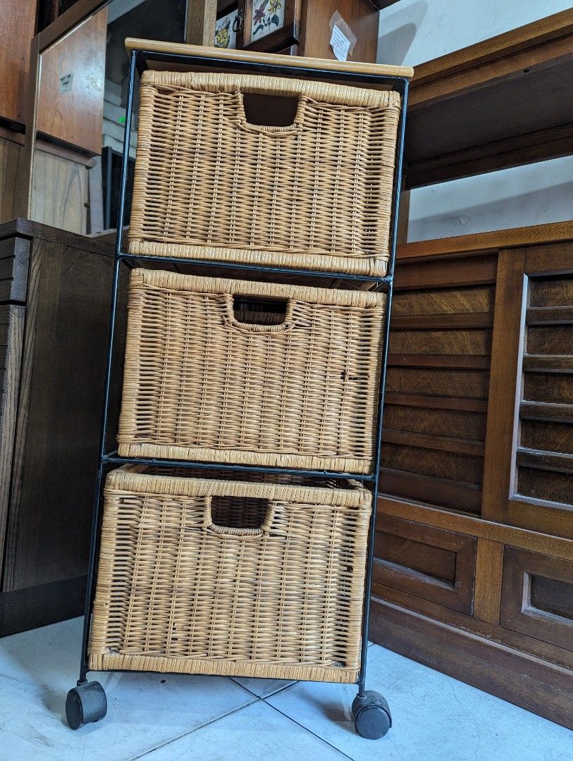 Minimalist Rattan Storage Drawers, Furniture & Home Living, Office ...
