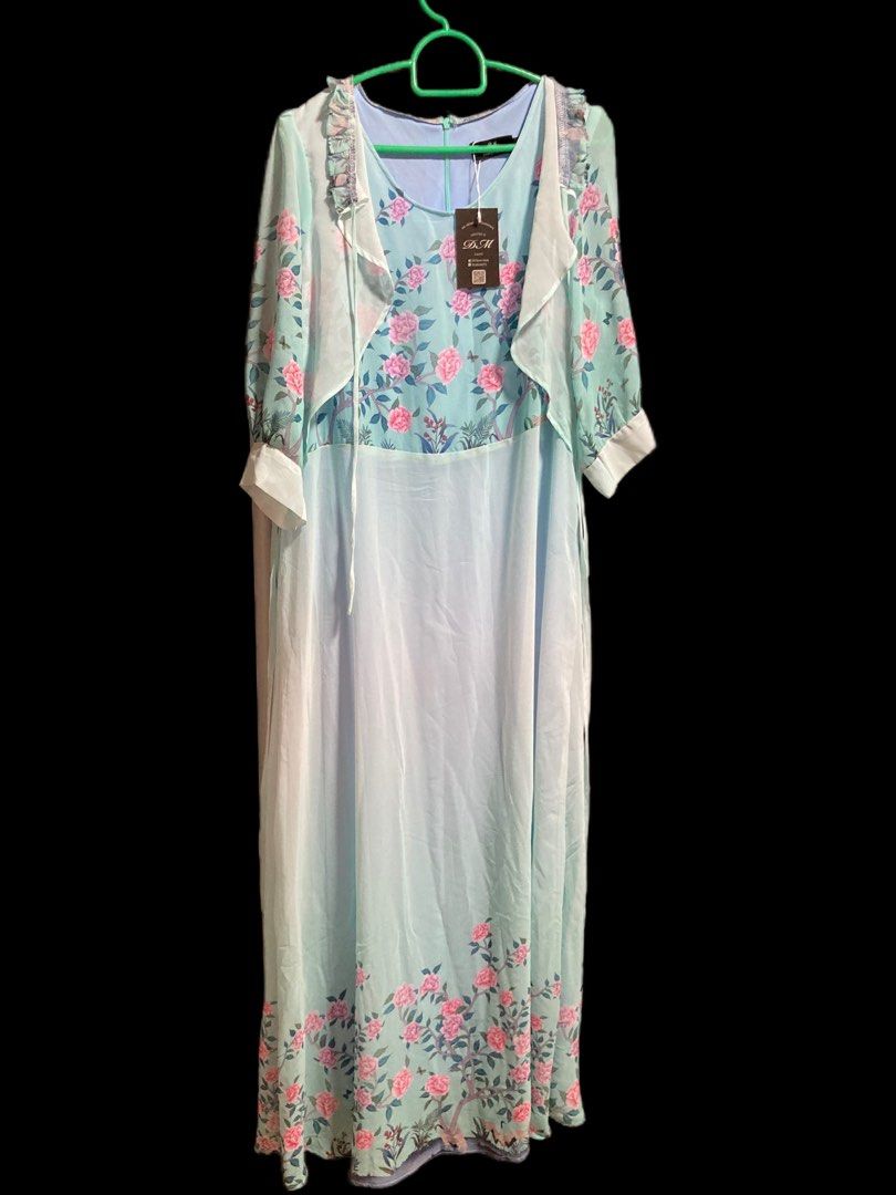 Mint Green Teal Chiffon Sheer Dress Women s Fashion Dresses