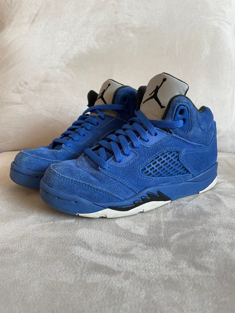 Air jordan retro blue suede cheap