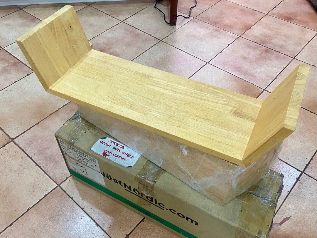 NëstNördic Oak Wall Shelves 2pcs (Category: Shelves, Cabinets & Racks) located in Lapu-Lapu City. Submitted by josebe (Listing ID 1286915381, Image 3). Description: Selling: NëstNördic Upton Wall Shelves (2pcs) Scandinavian style shelves 2pcs @ 2.5k/each Original price: 5.5k/each Material: Wood Type: Oak Made in Malaysia Never been used. Never been installed. Bought from Living ‘N Style 1 boxed, 1 without a box Open (top part) measures around 63c