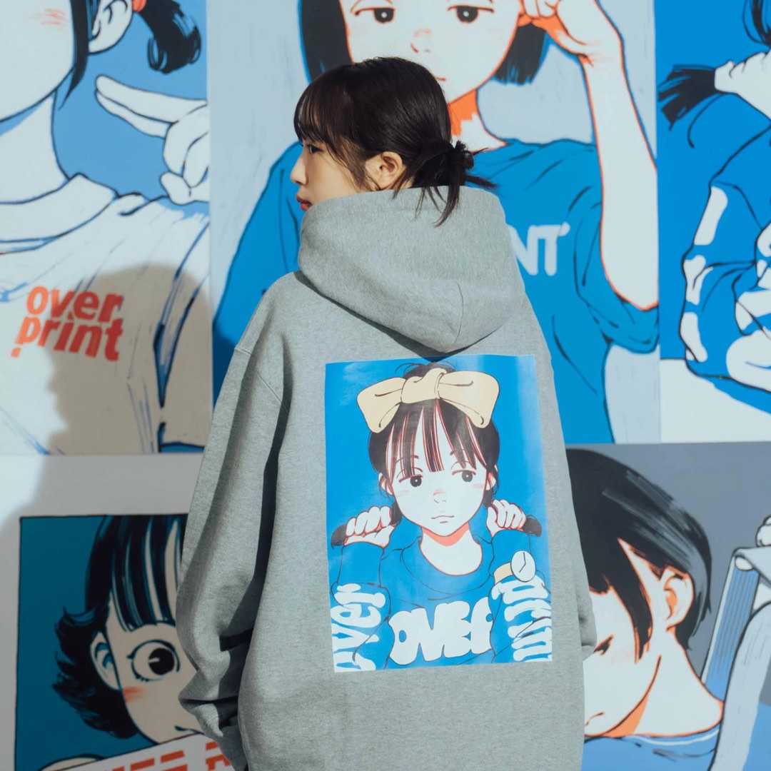 Overprint POP ART Hoodie Ver:11 (heather gray) - XL, 男裝, 上身及