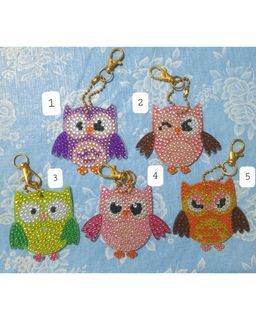 Owl Diamond Ready made Painting Keychain