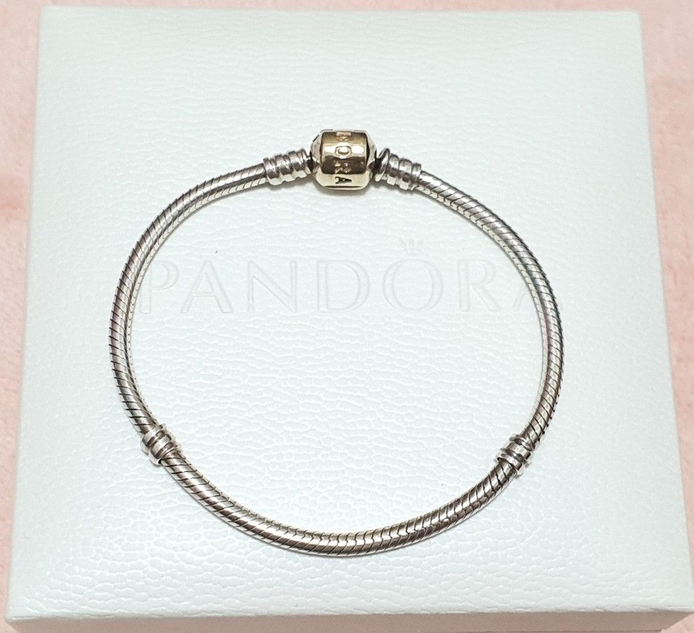 Pandora Bracelet with 14k Gold Clasp