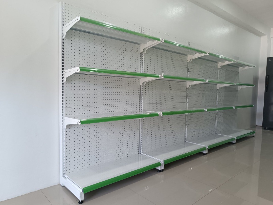 Perforated Backing Steel Gondola Shelves, Furniture & Home Living ...