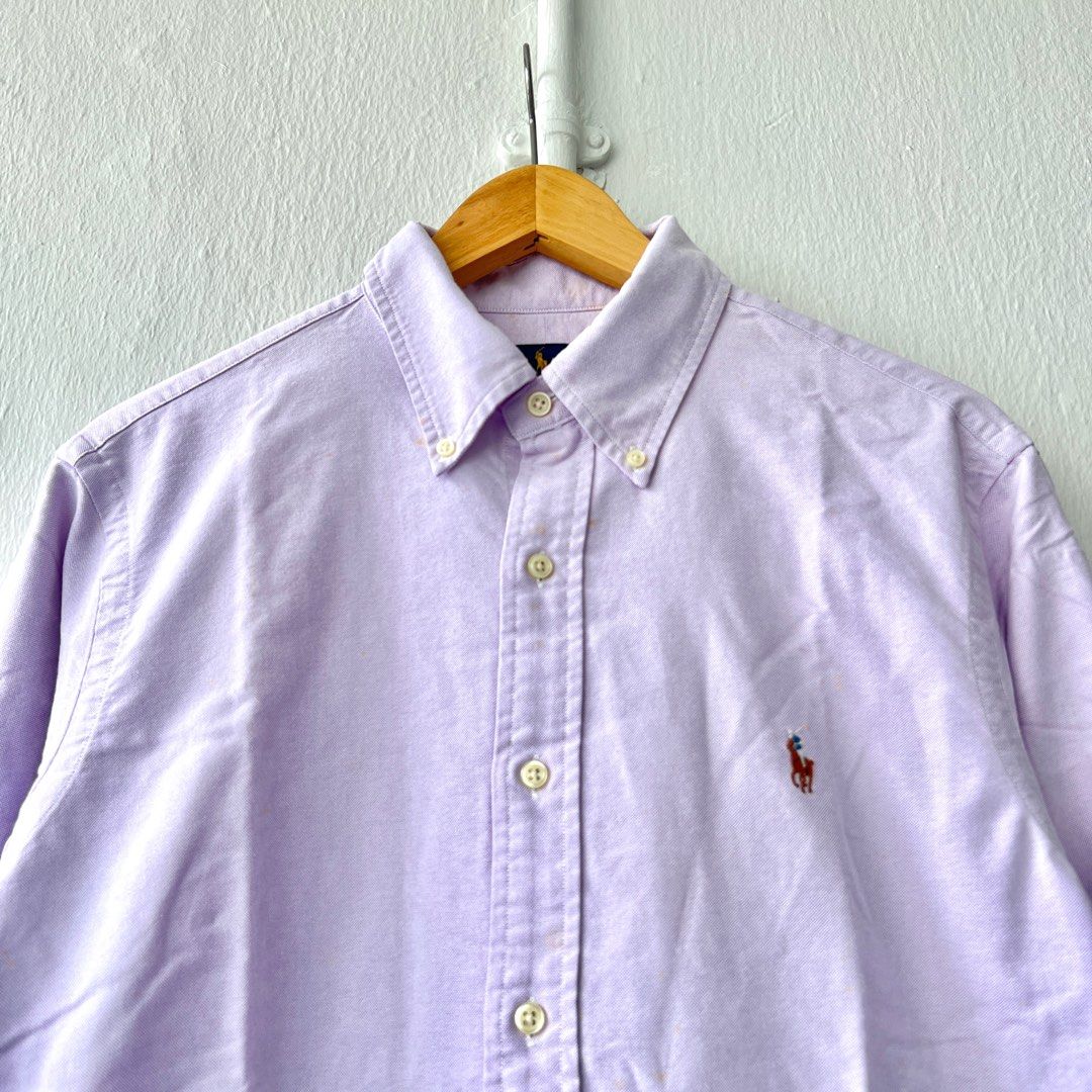Purple polo clearance button down shirts