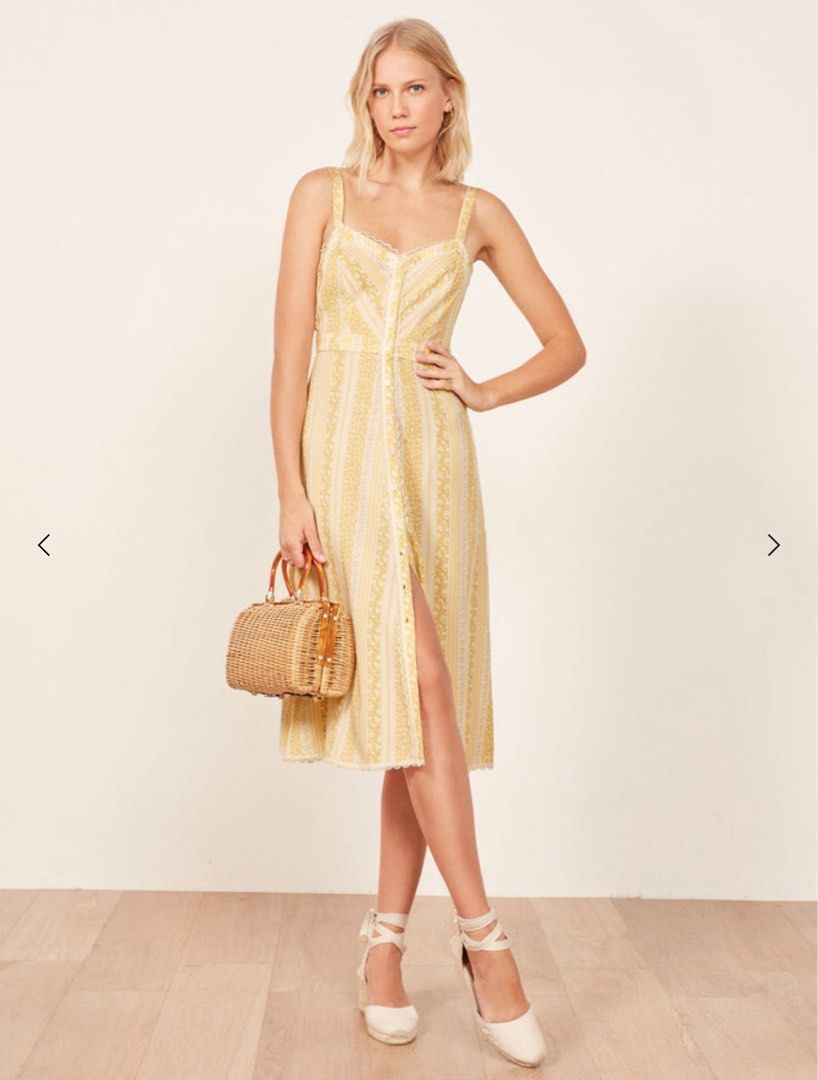 Reformation Sundress yellow midi