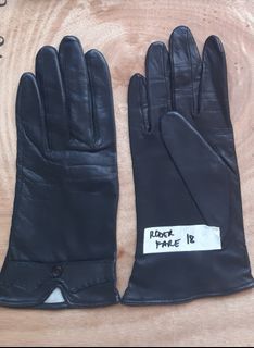 💥sold💥Japan gloves Roger Furi Black Leather Gloves s 18