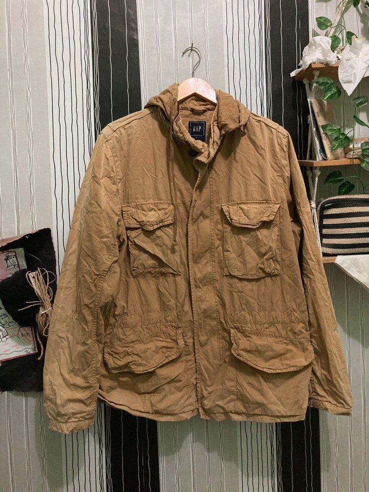 Sale GAP jacket utility jacket coklat brown field jacket brown jacket GAP coat COKLAT HEAVY WEIGHT Fesyen Pria Pakaian Baju Luaran di Carousell