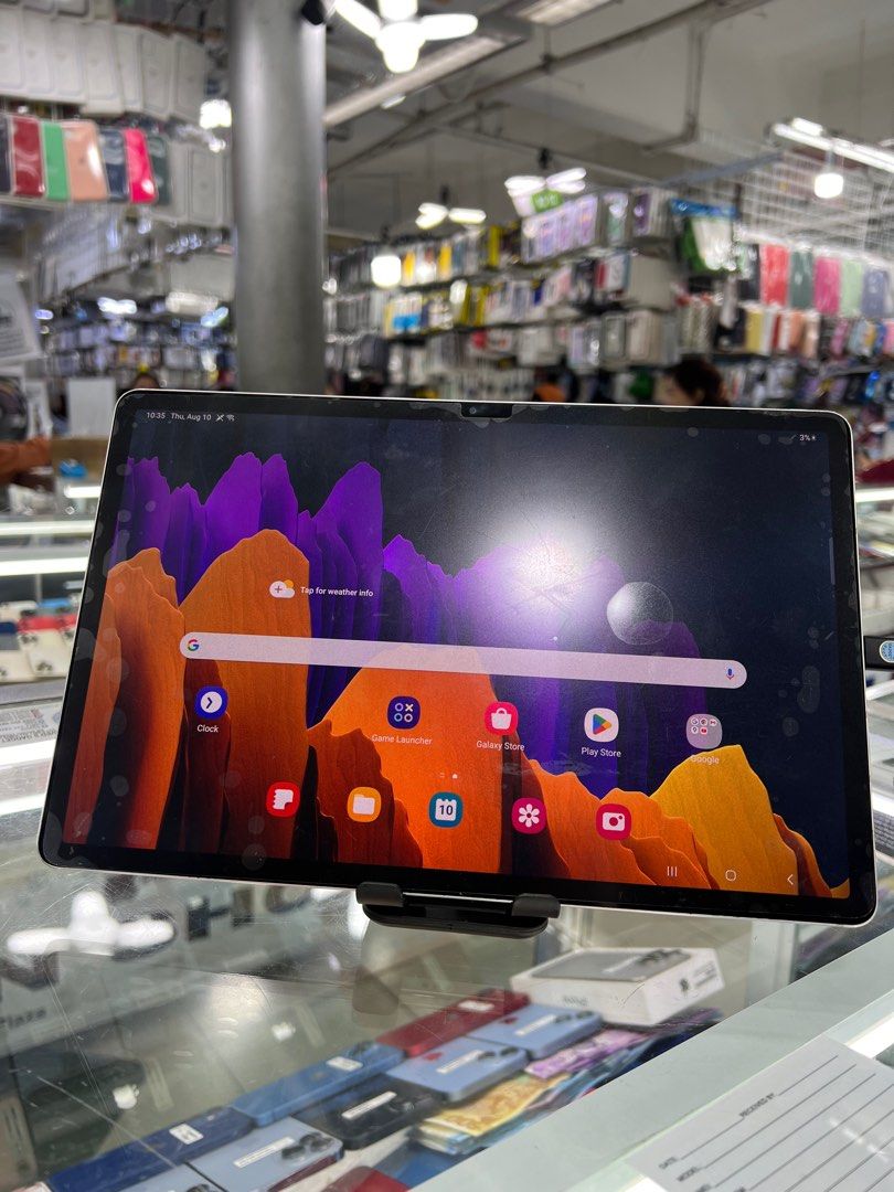 Samsung Tab S7 Plus 256gb LTE (Category: Android) located in San Juan City. Submitted by javedsgadgetshop (Listing ID 1287052433, Image 1). Description: OPEN FOR INSTALLMENT VIA CREDIT CARD/GGIVES & SWAP/TRADE-IN! WE BUY AND SELL ( ANYKINDS OF UNIT BINIBILI PO NAMIN)! PTPA : Padelete po f bawal Read ❗️Onhand ‼️ Samsung Tab S7+ LTE •256gb •NTC Variant •Good batt health •Factory Unlock •95% Smoothness •No hidden issue | No Repaired •100% Authentic 