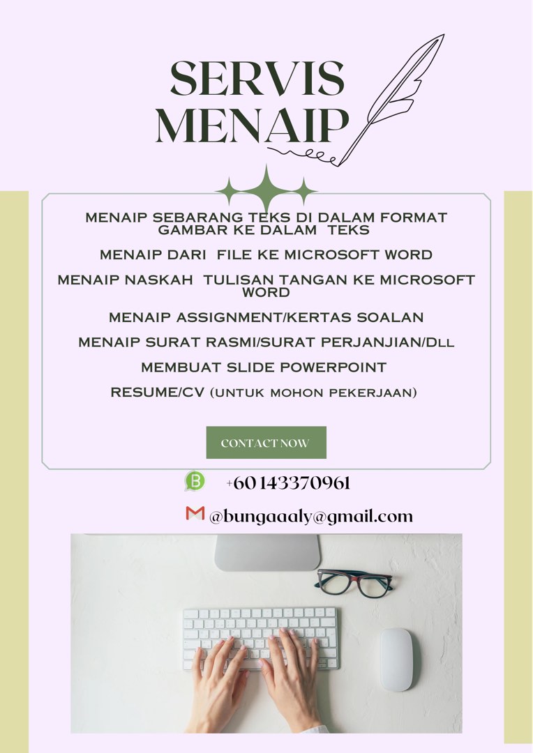 Servis menaip/ Typing Services, Services, Others on Carousell