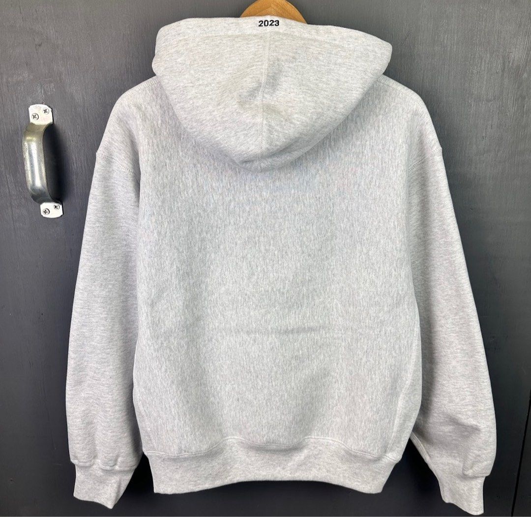 Supreme box logo top hoodie heather grey