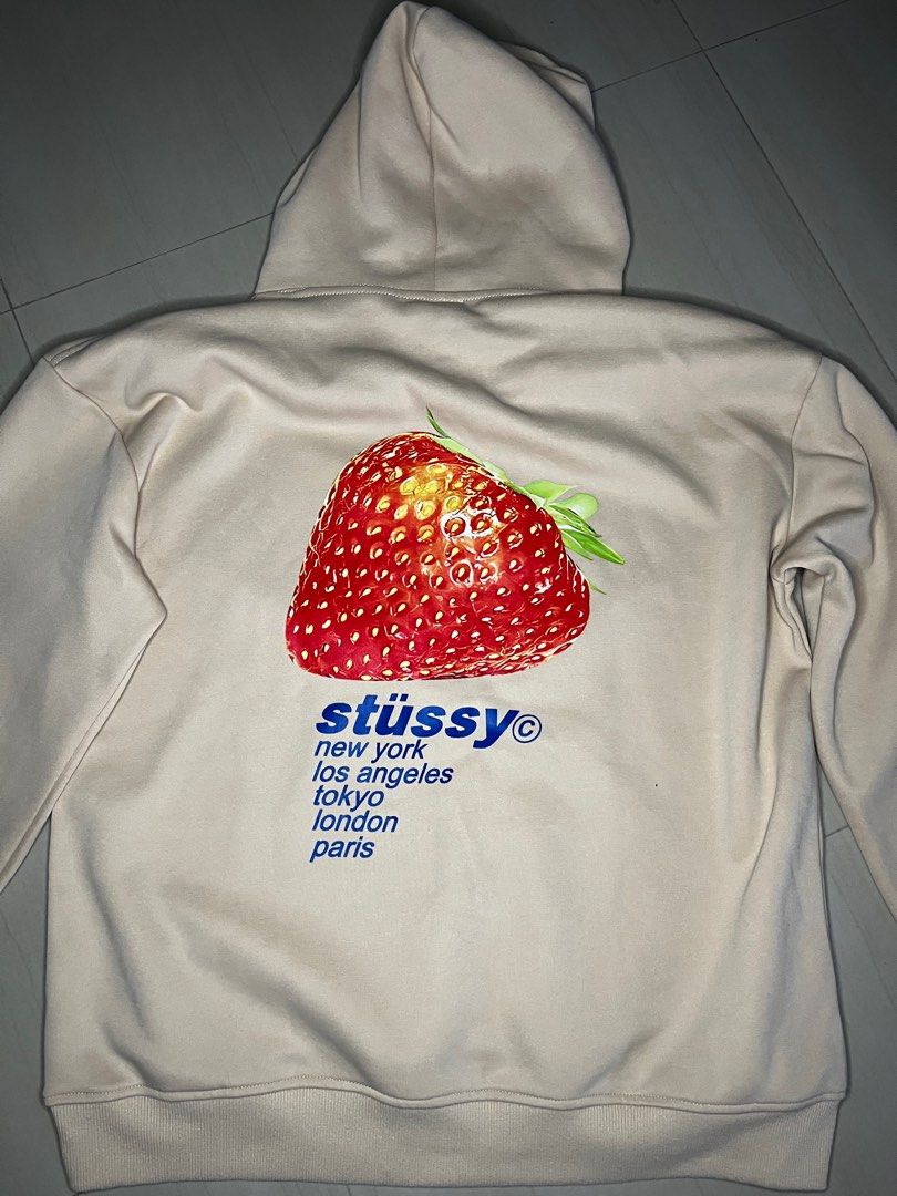 White adidas hoodie with strawberries top