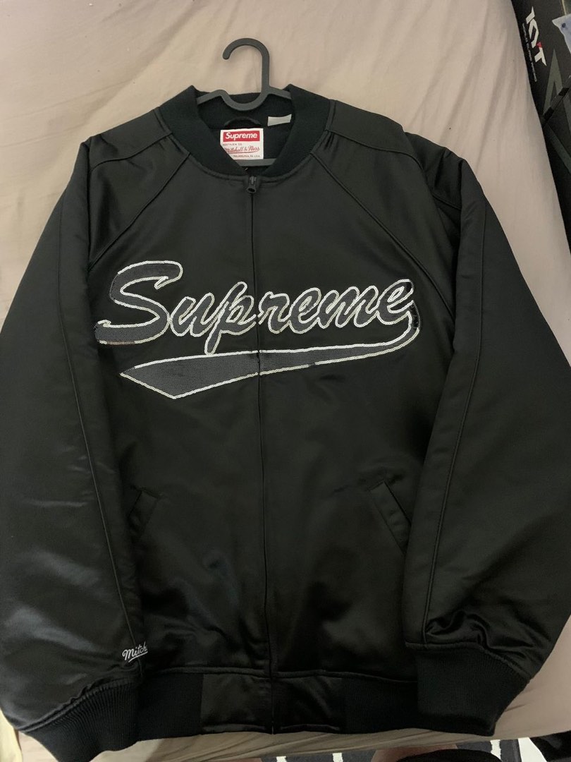 supreme varsity jacket black