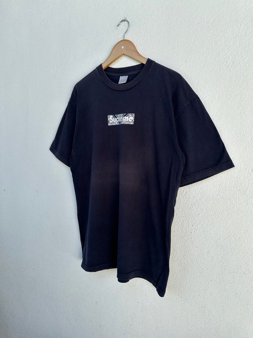 Supreme Paisley Box Logo 2001 T shirt Men s Fashion Tops Sets