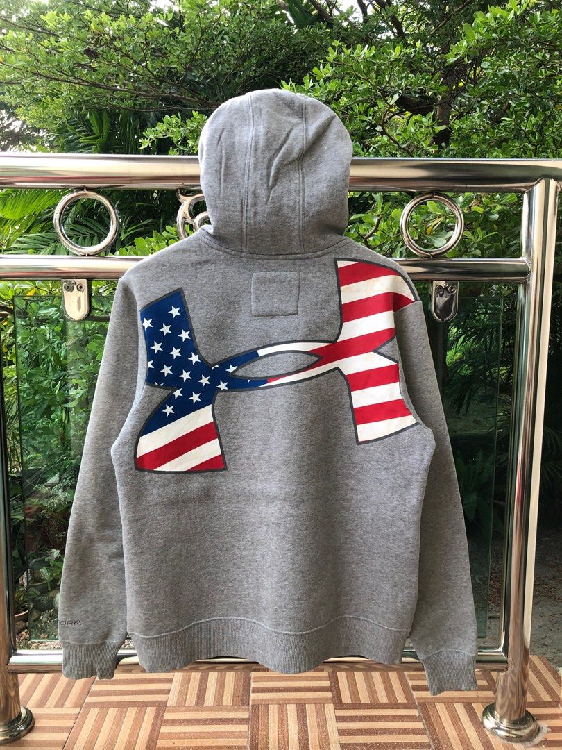 Under crass armour hoodie with american flag