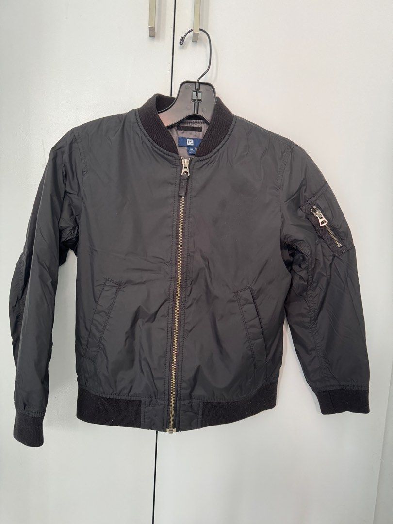 Childrens black bomber jacket sale