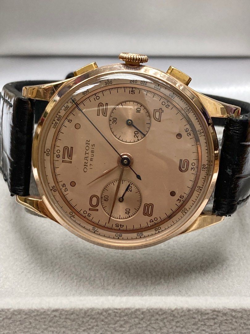 Used Orator Chronograph 17 Rubis 18k 750 Rose Gold