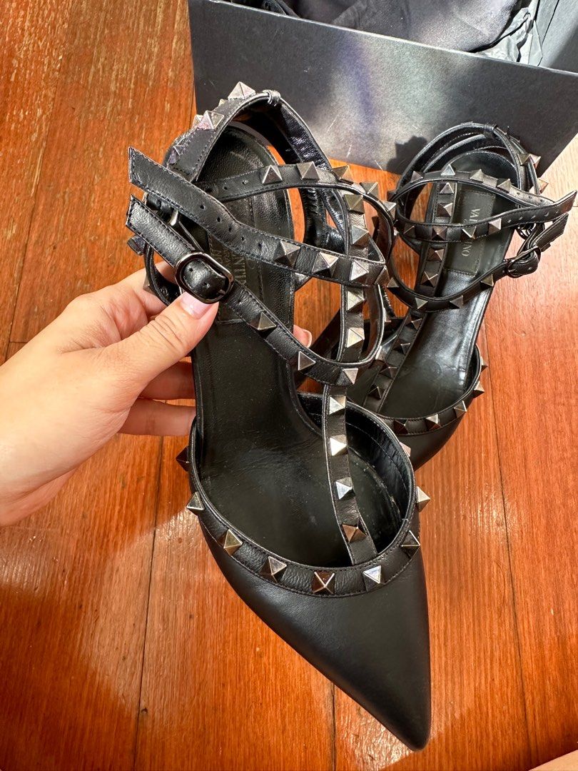 Valentino garavani rockstud noir kitten heels Luxury Sneakers Footwear on Carousell