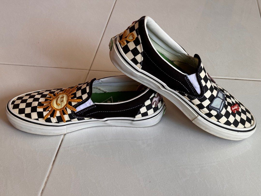 Gold checkered vans new arrivals
