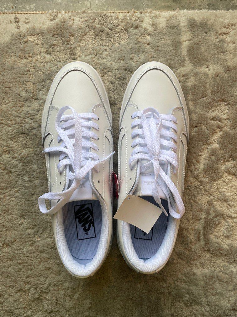 All white sales leather vans womens