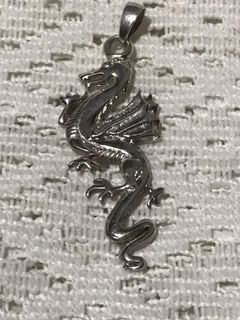 Vintage Dragon Silver Pendant
