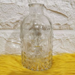 Vintage Fleur De Lis clear bubble apothecary bottle/vase