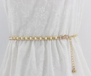 Waist Chain Belt Thin Dresses Belts Metal Charm Row Fashion Strap