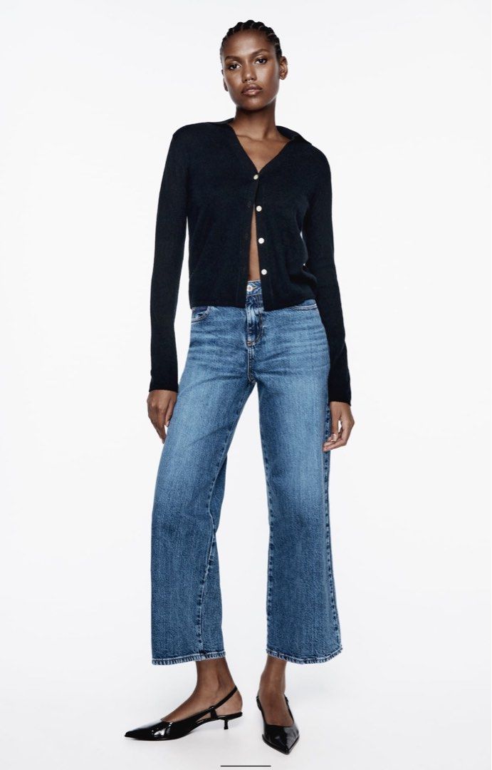 Highwaist straight cropped jeans - Woman