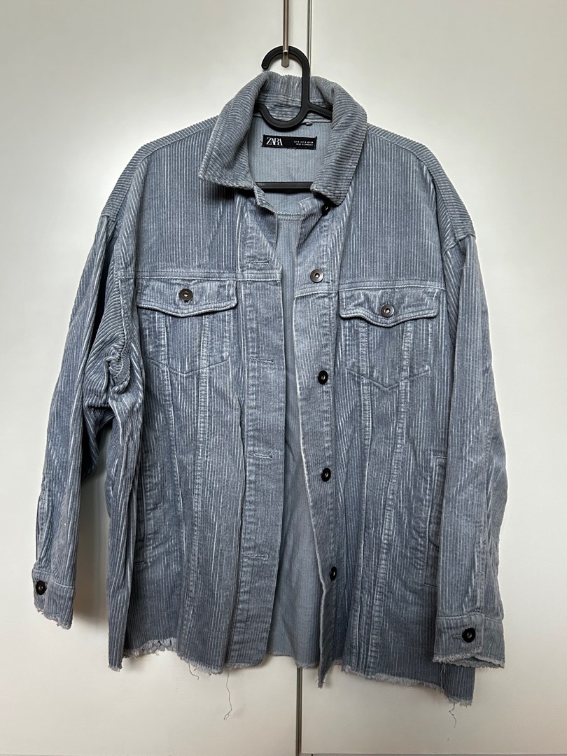 Zara blue corduroy jacket cheap