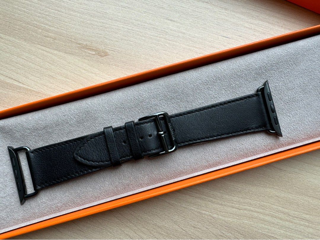 42/44/45mm)Apple Watch Hermès 44mm Noir Attelage Single Tour, 名牌  