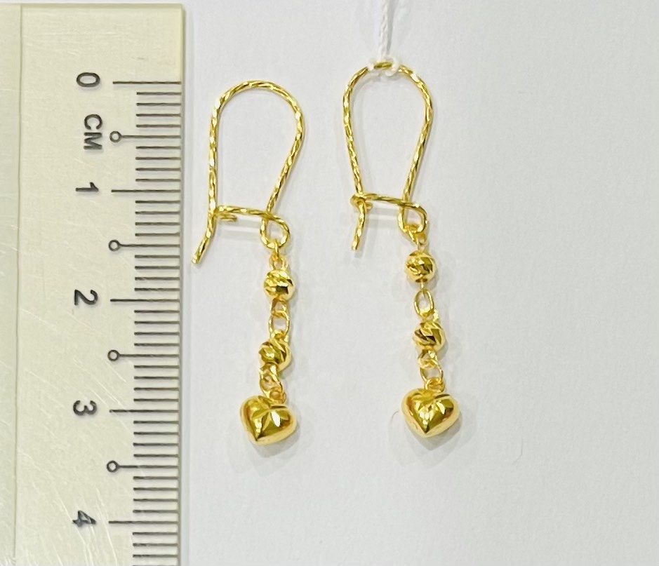 916 gold dangling earrings