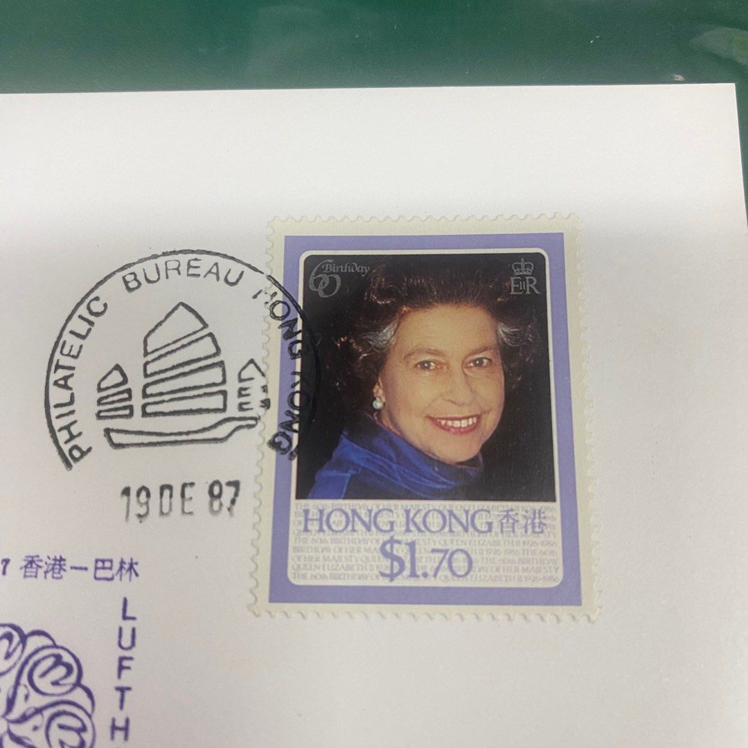 漢沙航空公司1987.12.9 香港飛巴林首航封香港郵票1987帆船郵戳封身冇黃品相如圖歡迎郵寄/到旺角女人街本店選購中郵會封