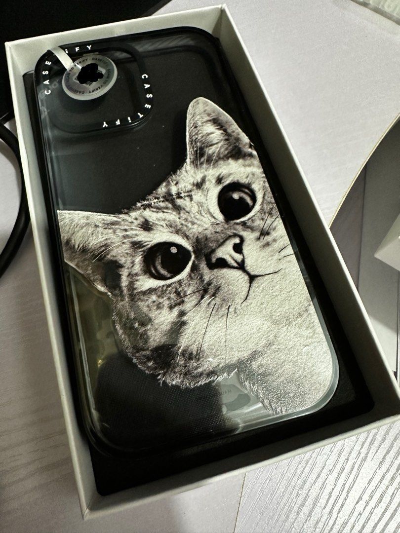 全新Casetify peekaboo cat on rose gold 手機殼, 手提電話, 電話及