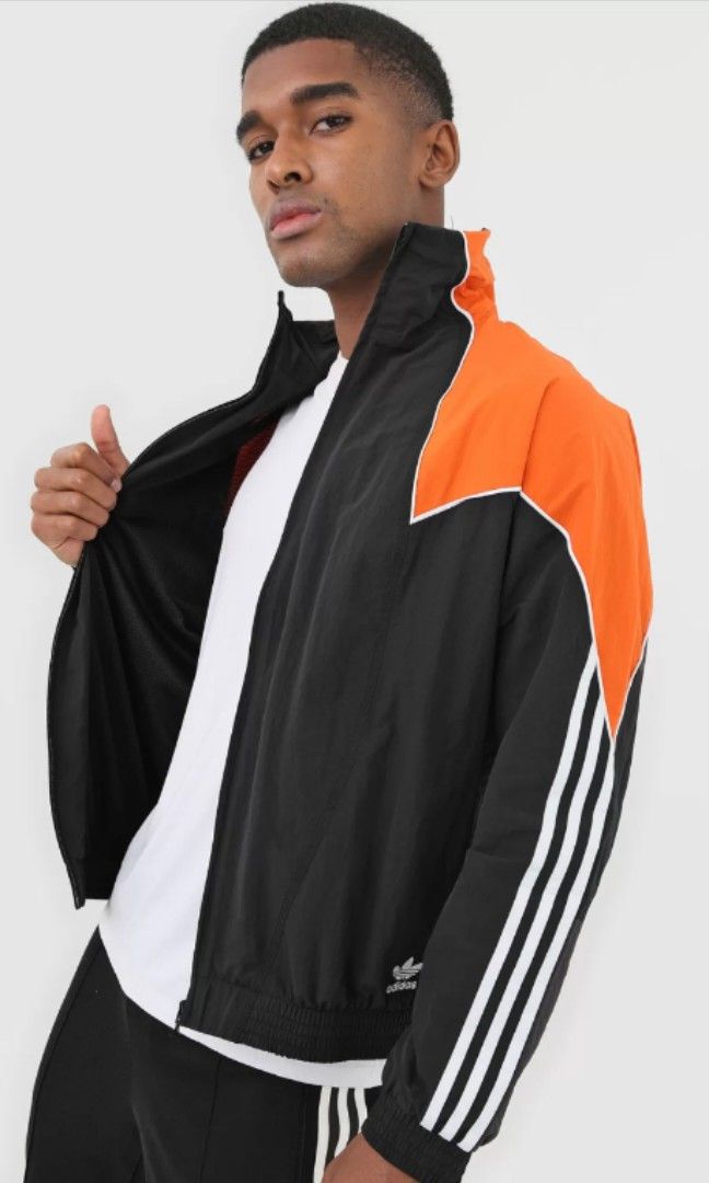 Adidas big trefoil abstract woven track top Men s Fashion Coats