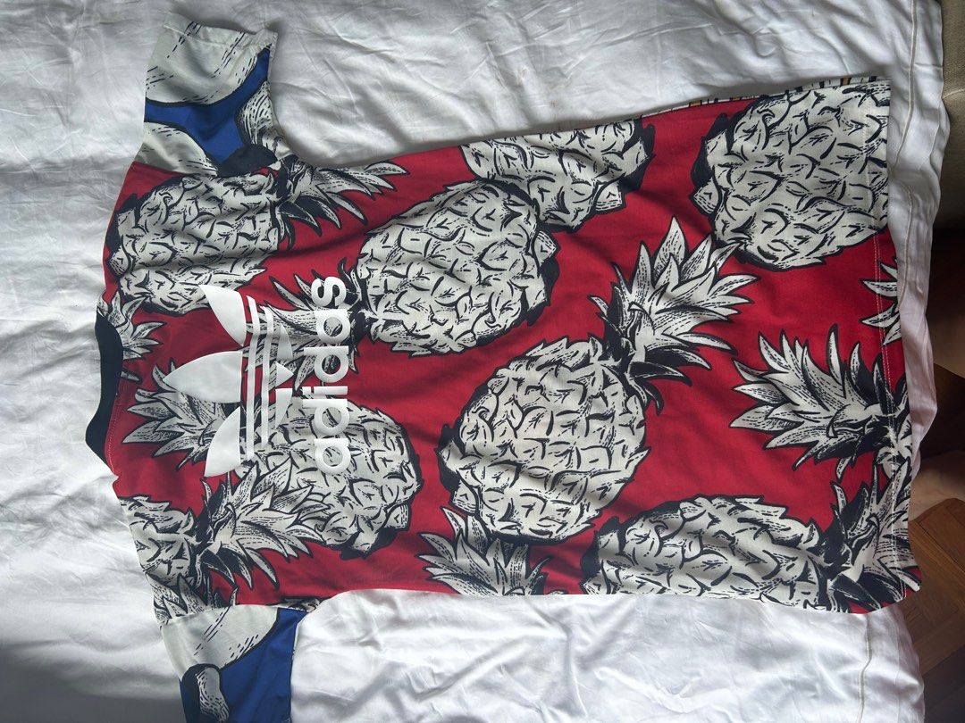 Adidas almost new mini dress pineapple Monstera M print Gucci like