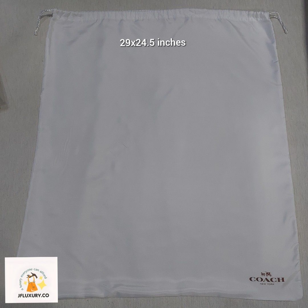 Authentic Coach dust bag 29x24 inches (Category: Luxury Bags & Wallets) located in Manila. Submitted by jfluxury.co (Listing ID 1287195228, Image 1). Description: excellent condition no flaws bought in Japan 🇯🇵 💯% Authentic. 😊 Money back guarantee. 😊 Clean and ready to use na po.
