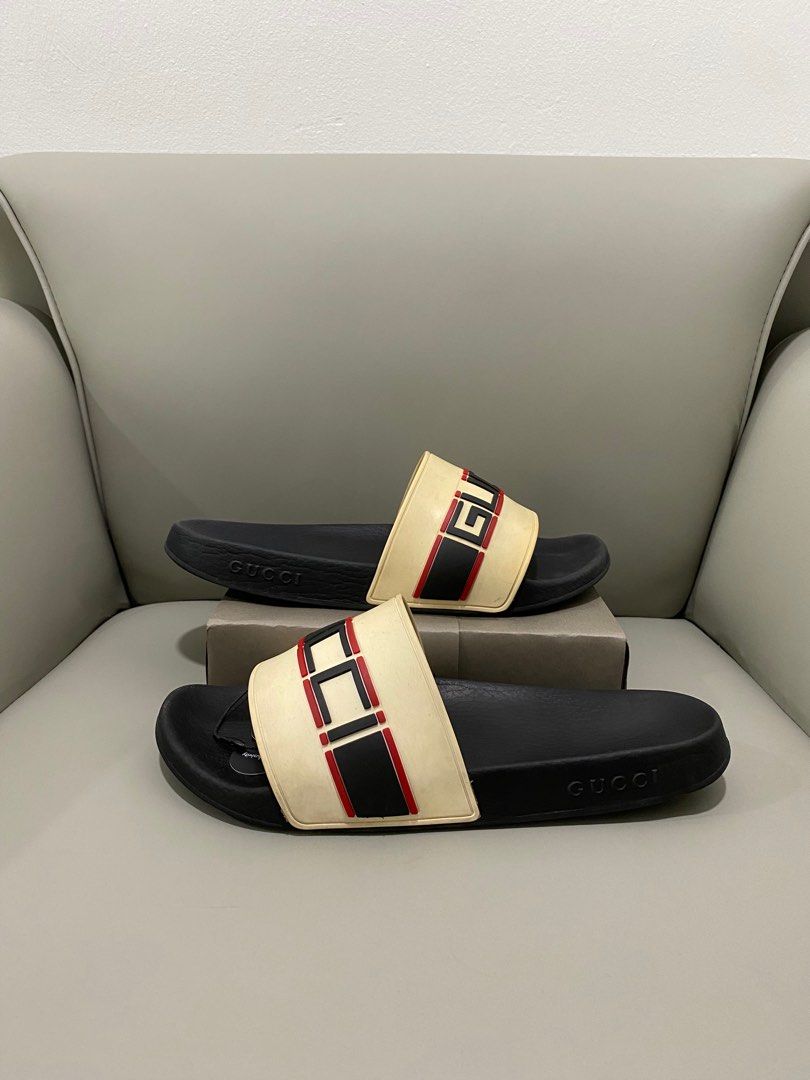 Authentic Gucci Pursuit Beige Slides UK9 Luxury Sneakers