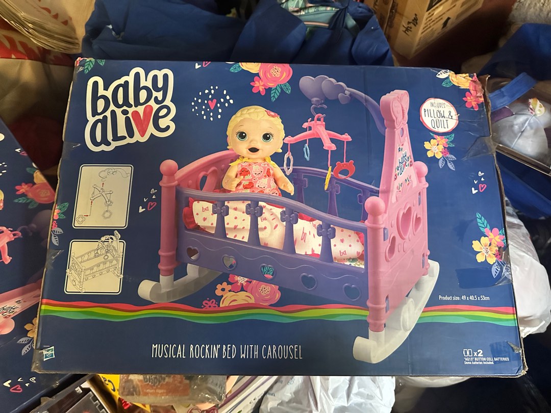Baby alive musical rockin bed with carousel Hobbies Toys Toys Games on Carousell