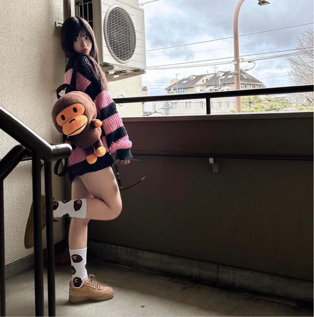 バッグ BAPE BABY MILO PLUSH DOLL BACKPACK New BABY MILO STORE BABY MILO FACE PLUSH BACKPACK ~ A