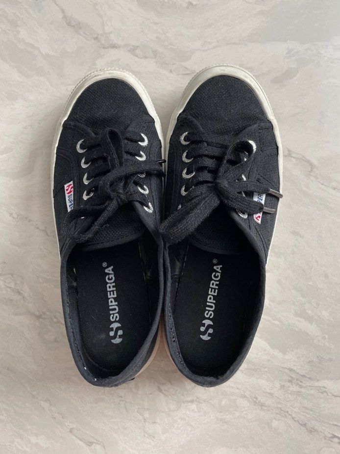 Superga black on feet 2025