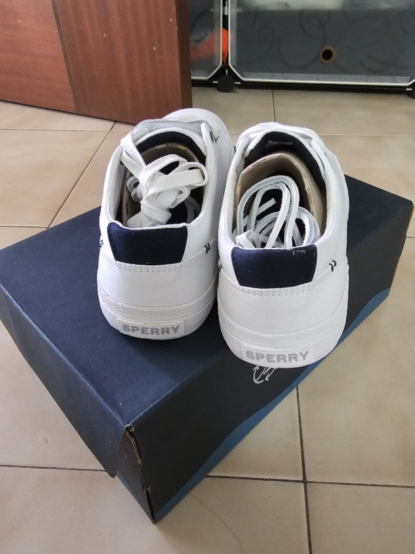 White sperry top best sale sider men's