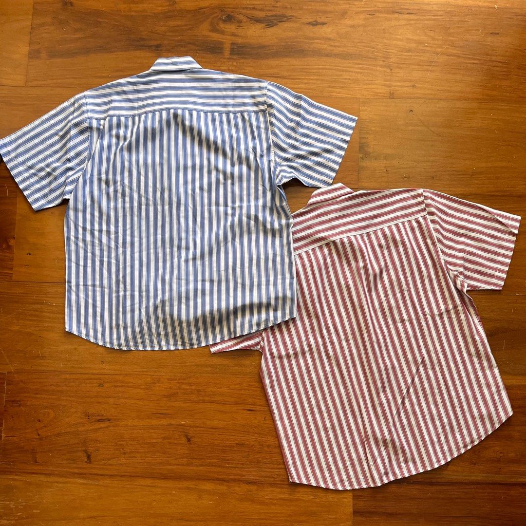 Buttondown Polo Shirts (Category: Tshirts & Polo Shirts ) located in Muntinlupa City. Submitted by _sbstnm (Listing ID 1287210808, Image 3). Description: Pair of Bangkok brand cotton buttondown shirts in striped fabric. Sold as set or may be broken up at ₱400 each. Tag size: XXL Actual measurements (inches, laid flat) Width: 25 Length: 32 MOP: Gcash or BPI transfer only Shipping: Lalamove, GrabExpress, J&T Express parcel (fees to be shouldered by