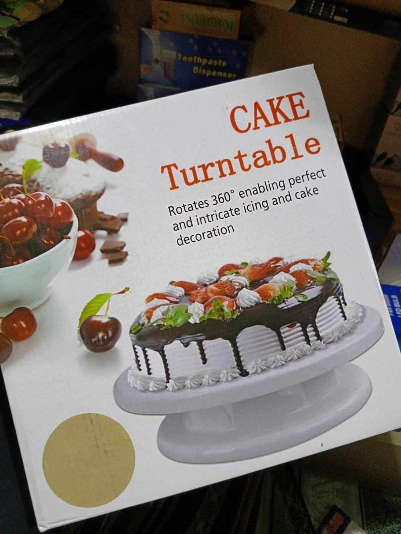 cake turntable stand (Category: Bakeware) located in Manila. Submitted by asstditems (Listing ID 1287261687, Image 1). Description: Same day delivery within metro manila Mode of Payment: CASH ON DELIVERY GCASH BANK TRANSFER Pm for inquiries! Happy Shopping & God bless..