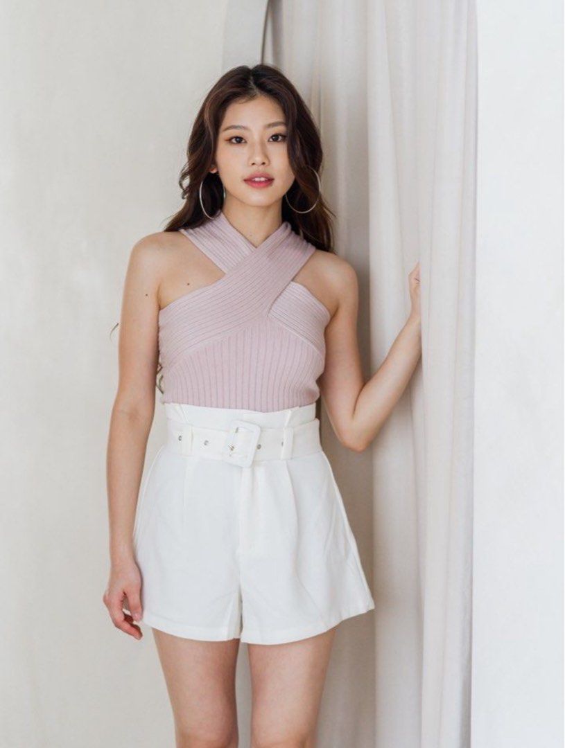 White belted clearance shorts