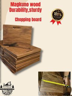 Chopping board, ( 1x10x12"-inches)mad of magkuno wood