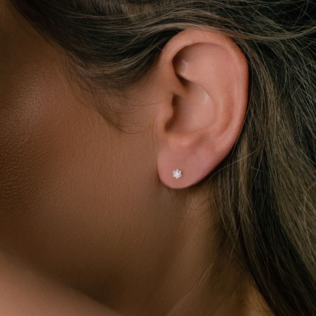 White gold sales stud earring set