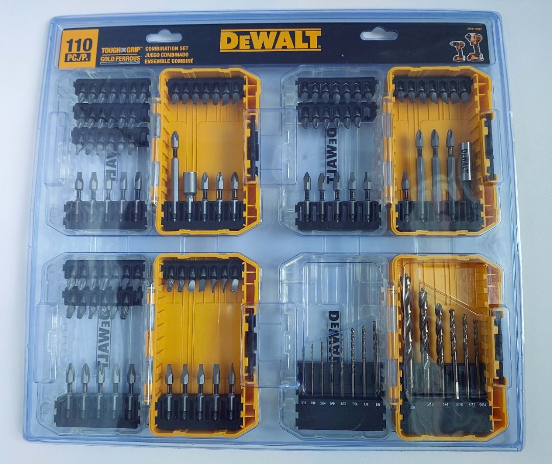 Dewalt Gold Ferrous 110 Piece Screwdriver Bit Set Drill Driver DWA110SET NewUSA